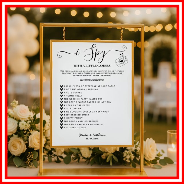 i Spy Photo Hunt Wedding Reception Scavenger Game Poster (Creator Uploaded)