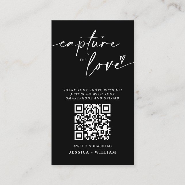 I Spy Wedding Game | Capture The Love QR Code Enclosure Card (Front)