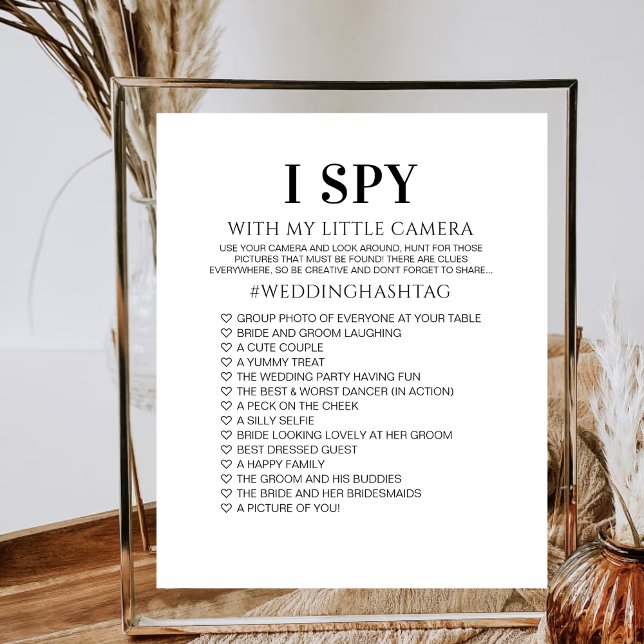 I SPY Wedding Game Minimalist Reception Shower Fun Invitation (Creator Uploaded)
