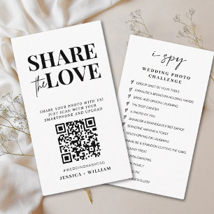 I Spy Wedding Game   Share The Love QR Code Enclosure Card
