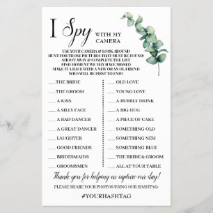 I Spy Wedding Reception Eucalyptus Game Card
