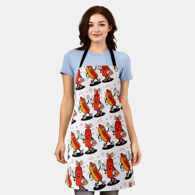I Squirt On Juicy Wieners Adult Humour Funny Apron (Worn)