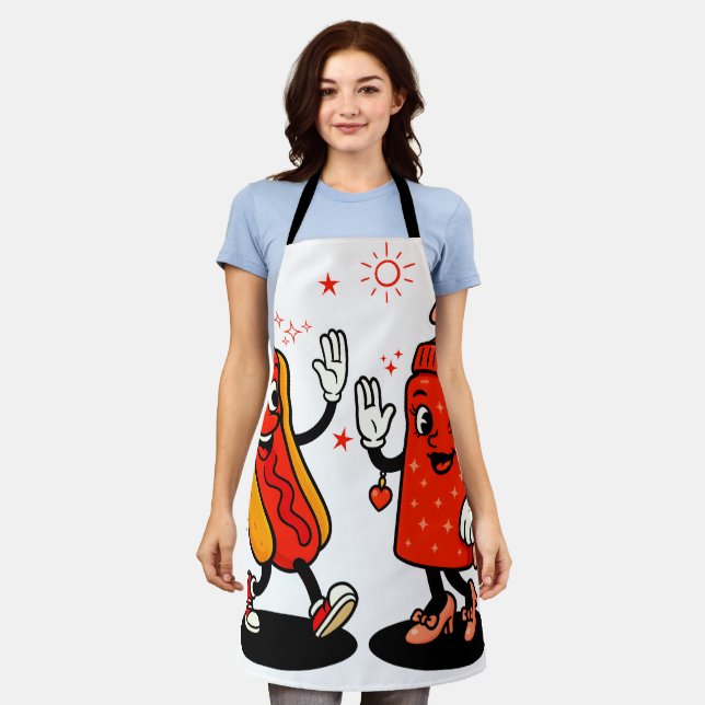 I Squirt On Juicy Wieners Adult Humour Funny Apron (Worn)