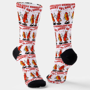 I Squirt On Juicy Wieners Adult Humour Funny Socks