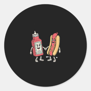 I Squirt On Juicy Wieners Hot Dog Funny Joke Retro Classic Round Sticker