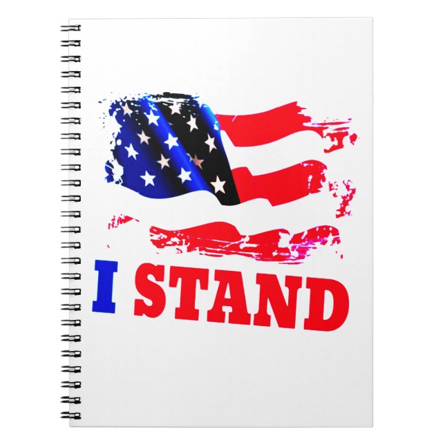I STAND American Flag Notebook (Front)