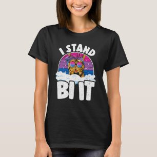 I Stand Bi It Rainbow Cat Bisexual Pride Flag Bi P T-Shirt