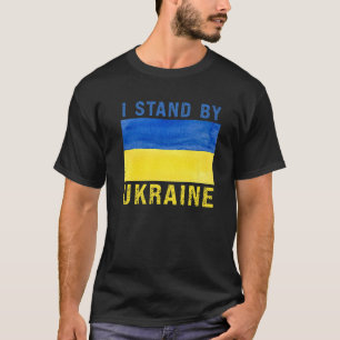 I Stand By Ukraine Pride Vintage Style Retro Ukrai T-Shirt