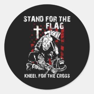 I Stand For The Flag And Kneel For The Cross Usa F Classic Round Sticker
