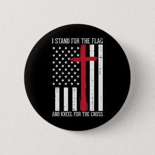 I Stand For The Flag Kneel For Cross Memorial Day  6 Cm Round Badge