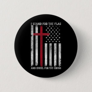 I Stand For The Flag Kneel For The Cross Usa Ameri 6 Cm Round Badge