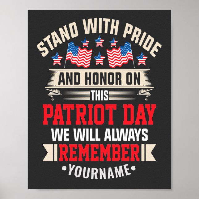 I Stand for the Flag to Honour Those Who Died Poster (Front)