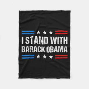 I Stand With Barack Obama American Flag Usa Obama Fleece Blanket