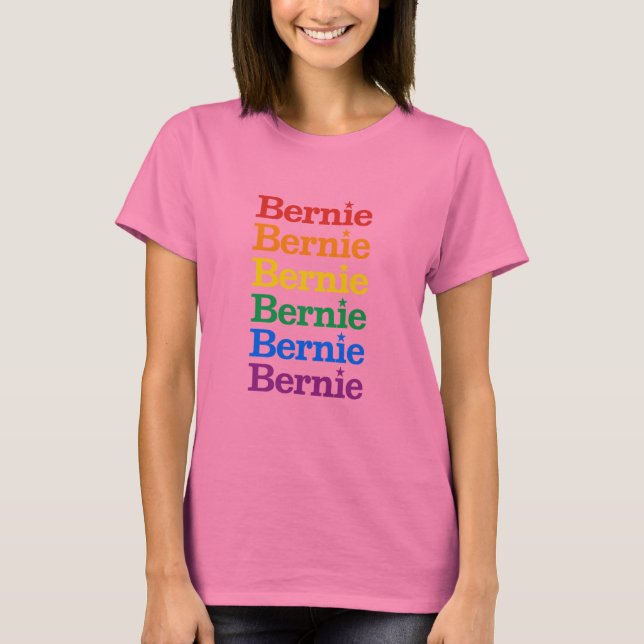 I Stand with Bernie Sanders - LGBT for Bernie Sand T-Shirt (Front)
