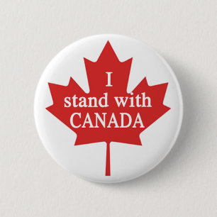 I stand with Canada 6 Cm Round Badge