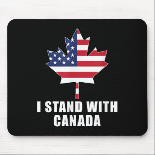 I Stand With Canada America Canadian Usa Flag T-sh Mouse Pad
