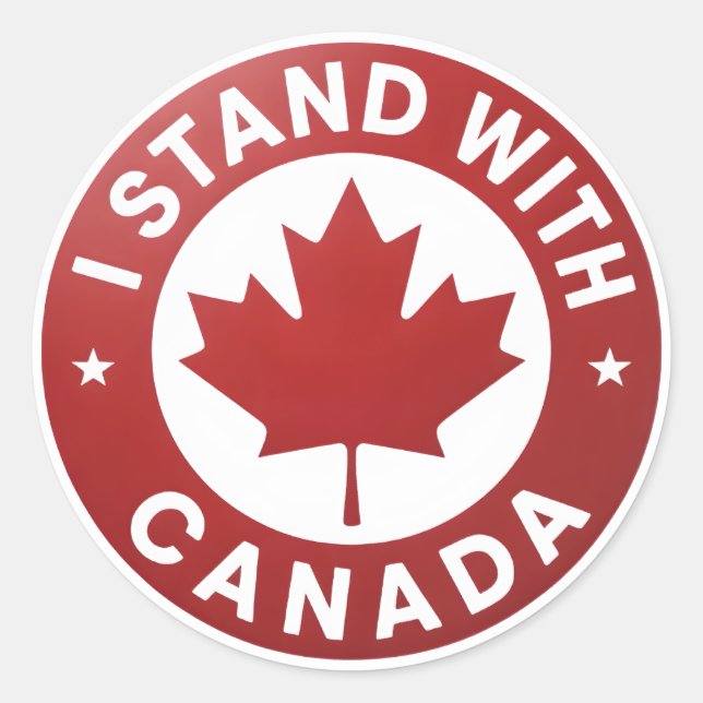 I stand with Canada Classic Round Sticker (Front)