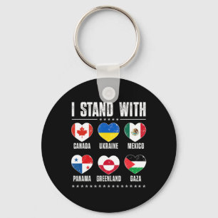 I Stand With Canada Greenland Mexico Panama Gaza U Key Ring