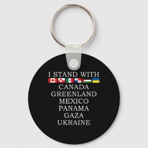 I Stand With Canada Greenland Mexico Panama Gaza U Key Ring
