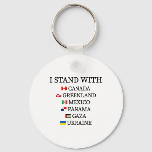 I Stand With Canada Greenland Mexico Panama Gaza U Key Ring