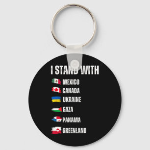 I Stand With Canada Greenland Mexico Panama Gaza U Key Ring
