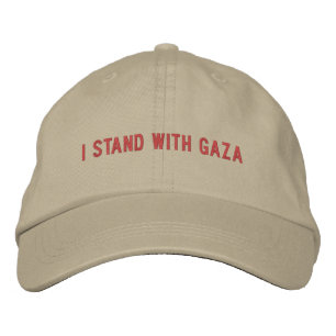 I stand with Gaza red minimalist custom text Embroidered Hat