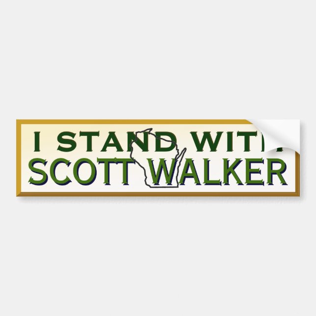 I Stand With Governor Scott Walker Bumper Sticker (Front)