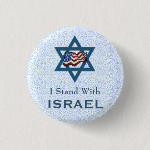 I Stand With Israel 3 Cm Round Badge