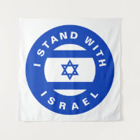 I Stand with Israel blue white flag custom