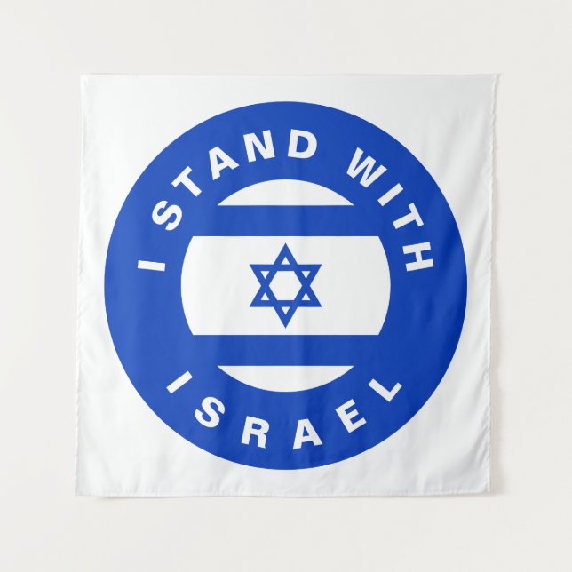 I Stand with Israel blue white flag custom Tapestry (Front)