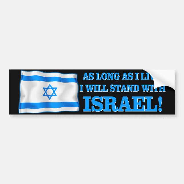 I Stand with Israel Bumper Sticker (Front)