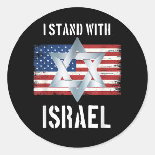 i stand with israel classic round sticker