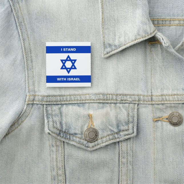I stand with Israel custom text Israel flag Name Tag (In Situ)