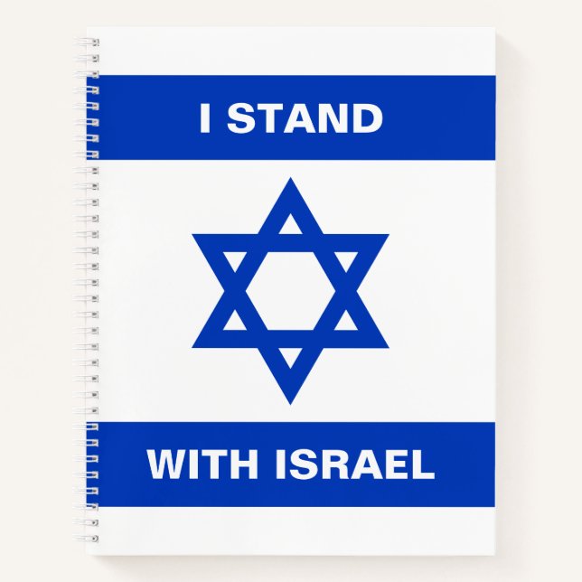 I stand with Israel custom text Israel flag Notebook (Front)