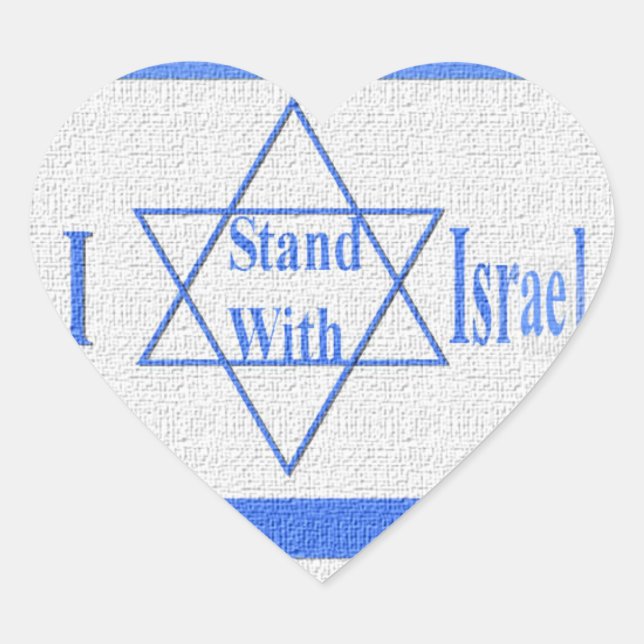 I Stand With Israel Heart Sticker (Front)