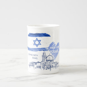 I stand with Israel. I pray for Israel.  Bone China Mug