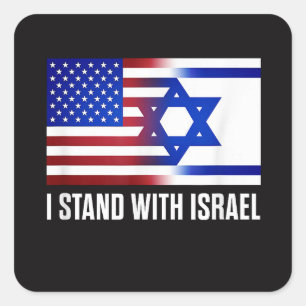 I Stand with Israel Patriotic Square Sticker