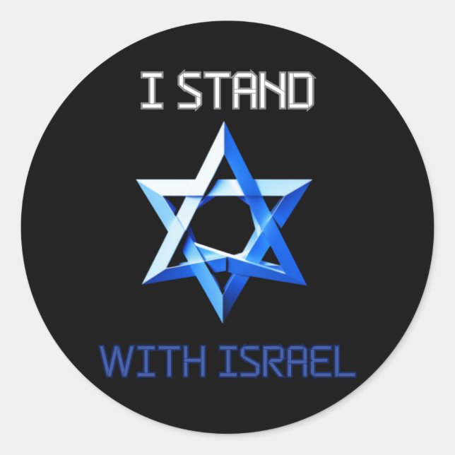 I stand with Israel, support Israel Classic Round Sticker (Front)