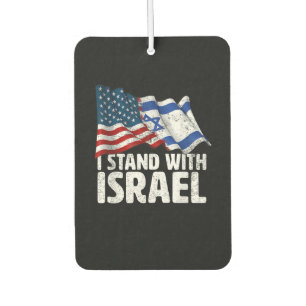 I Stand With Israel USA American Flag Car Air Freshener