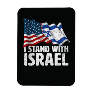 I Stand With Israel USA American Flag Magnet