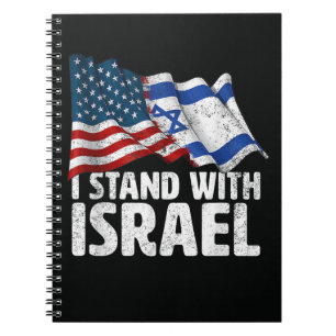 I Stand With Israel USA American Flag Notebook