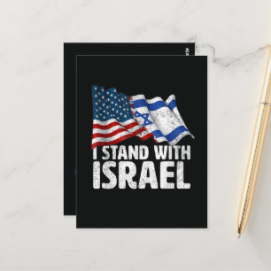 I Stand With Israel USA American Flag Postcard