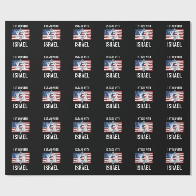 i stand with israel wrapping paper (Flat)