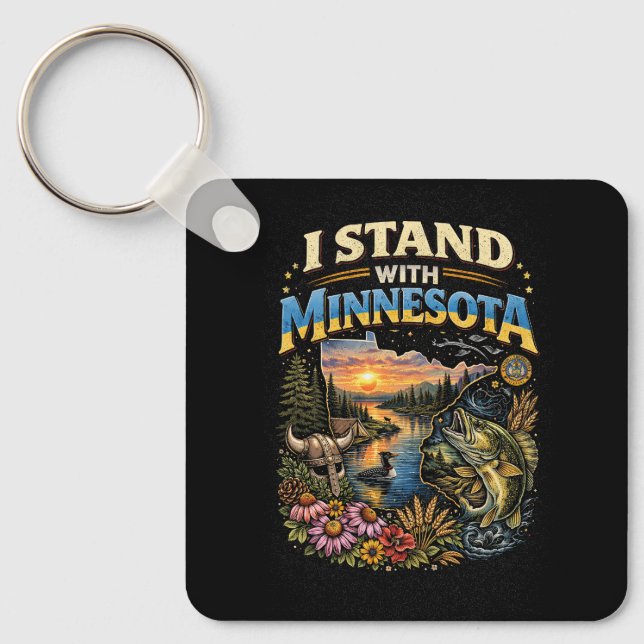 I Stand With Minnesota Key Ring (Front)