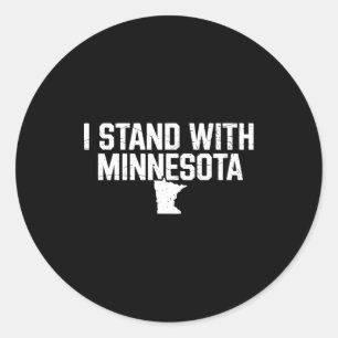 I Stand With Minnesota Vintage Mn State Map Pride  Classic Round Sticker