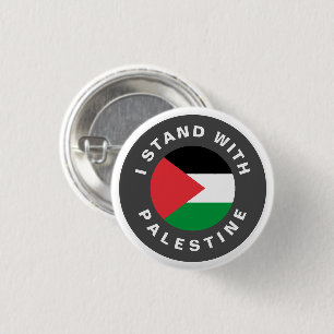 I Stand with Palestine custom text flag 3 Cm Round Badge