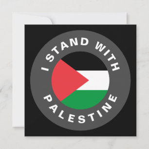 I Stand with Palestine custom text flag black card