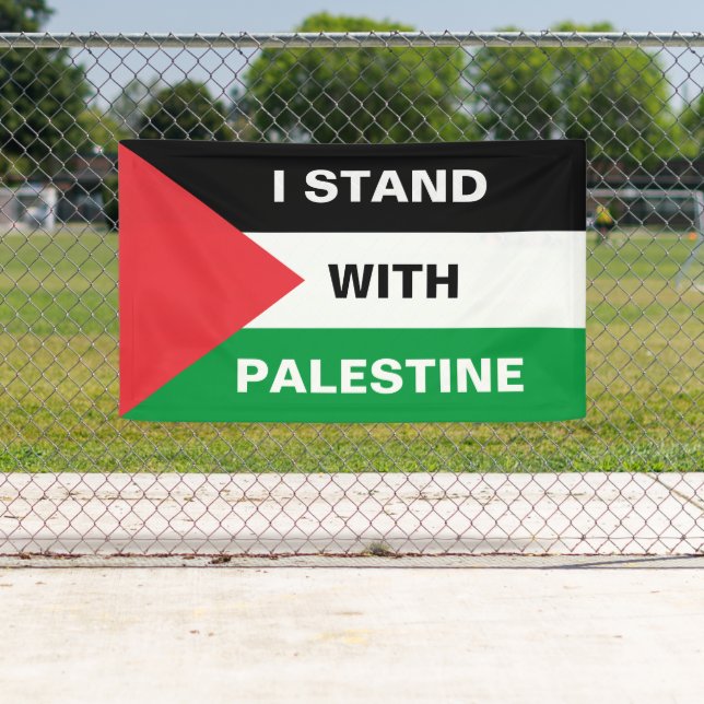 I stand with Palestine custom text Palestine flag Banner (Insitu)