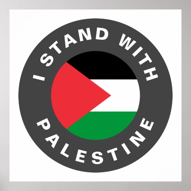 I Stand with Palestine flag custom text Poster (Front)