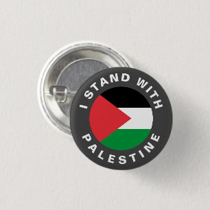 I Stand with Palestine flag personalized 3 Cm Round Badge